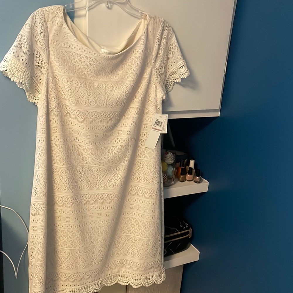 London times white lace dress size US Womens 12